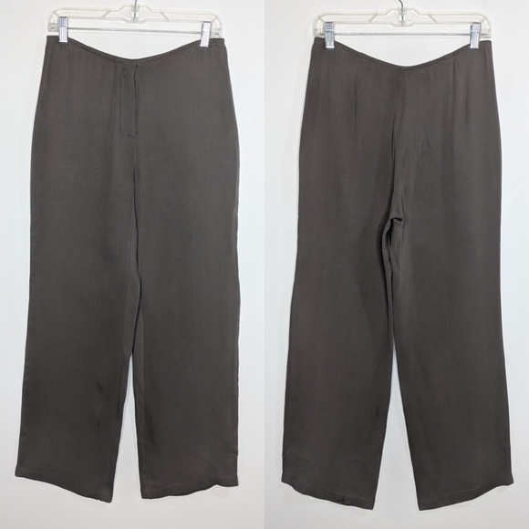 ✨3/$15 Eileen Fisher grey 100% silk lightweight pants SP - Picture 1 of 15